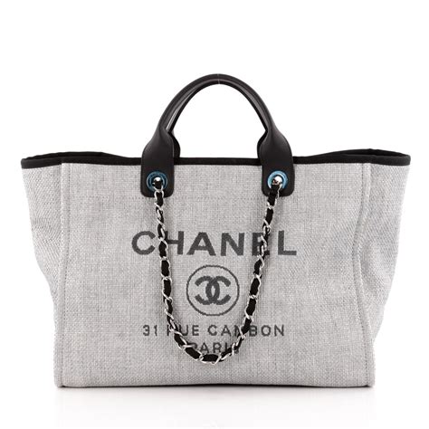 grey chanel tote|chanel chain tote.